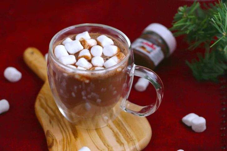 Nutella Hot Chocolate Recipe, how to make nutella hot chocolate, hot chocolate with nutella and milk, how to make nutella hot chocolate, hazelnut hot chocolate