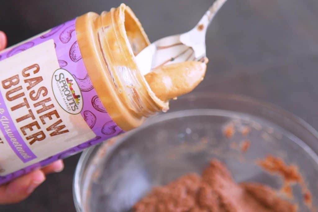 Stir Cashew Butter into Grain Free Oatmeal