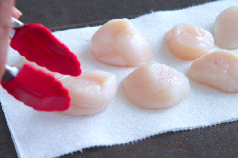 Rest scallops at room temperature for 5-10 minutes.