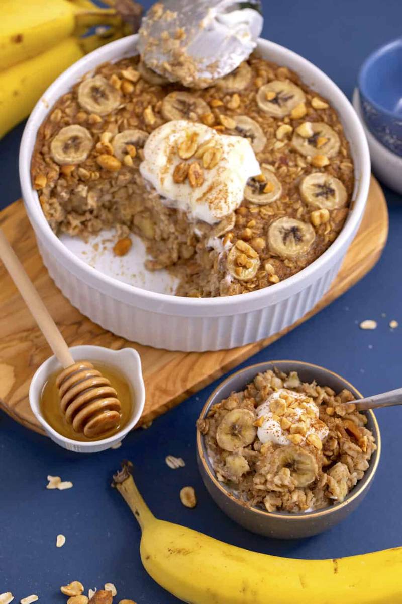 Healthy Banana Baked Oatmeal