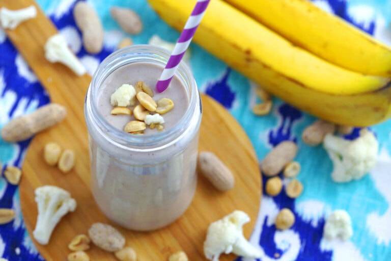 Peanut Butter Banana Smoothie with Cauliflower