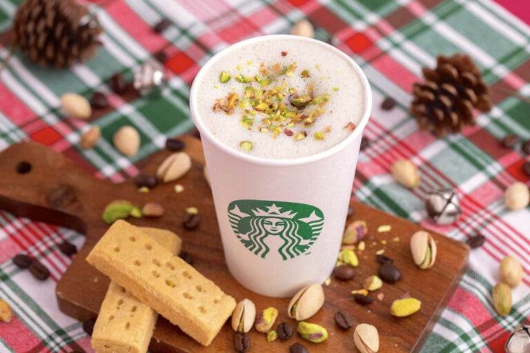 DIY Starbucks Pistachio Latte with Salted Brown Butter Topping