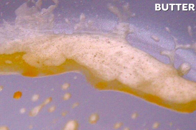 To make salted brown butter topping, melt butter in a pan and stir constantly for ~2 minutes, until the butter begins to bubble and you start to see brown flecks.