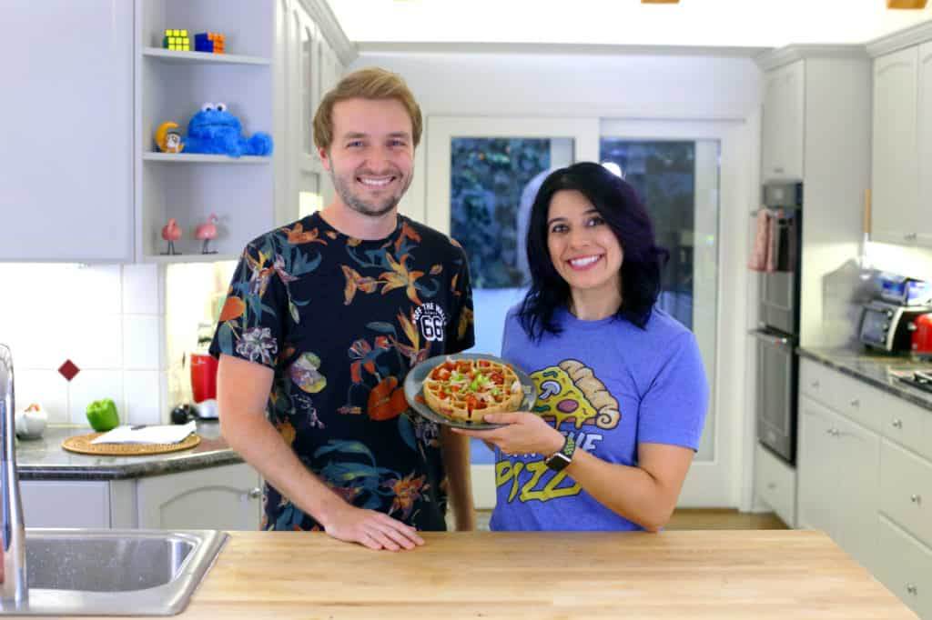 Gluten Free Pizza Waffles, how to make healthy waffles, brown rice flour waffles, waffle maker pizza, savory waffle recipe, gluten free waffles