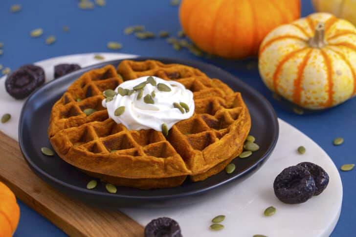 Healthy Pumpkin Waffles