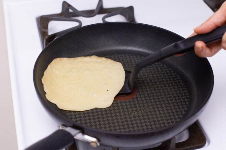flipping gluten free quinoa tortilla