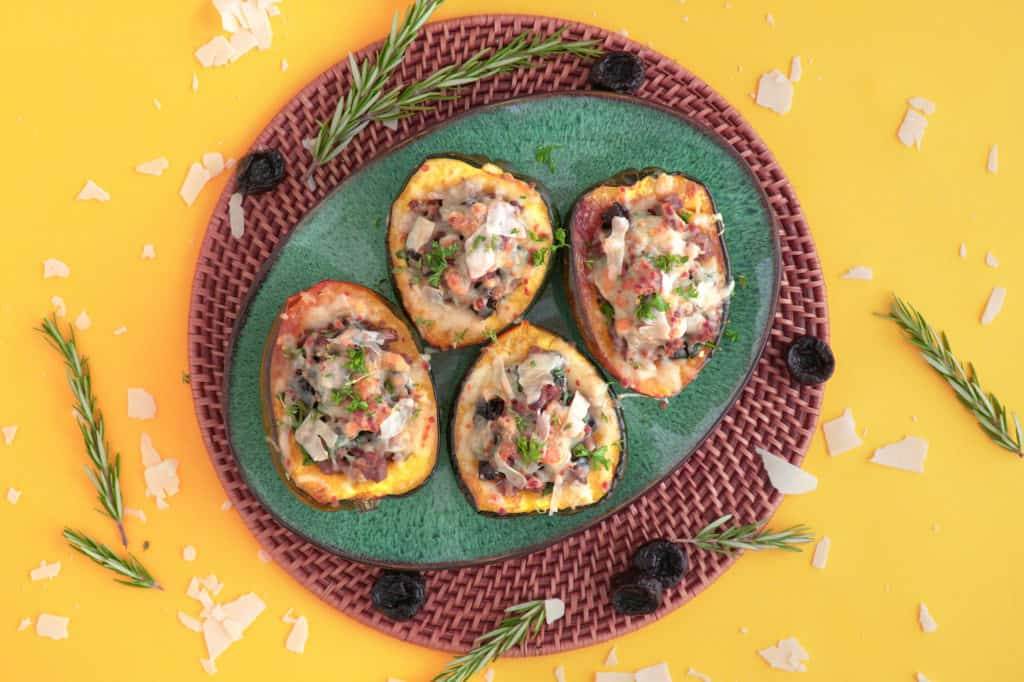 Baked Stuffed Acorn Squash with Sausage