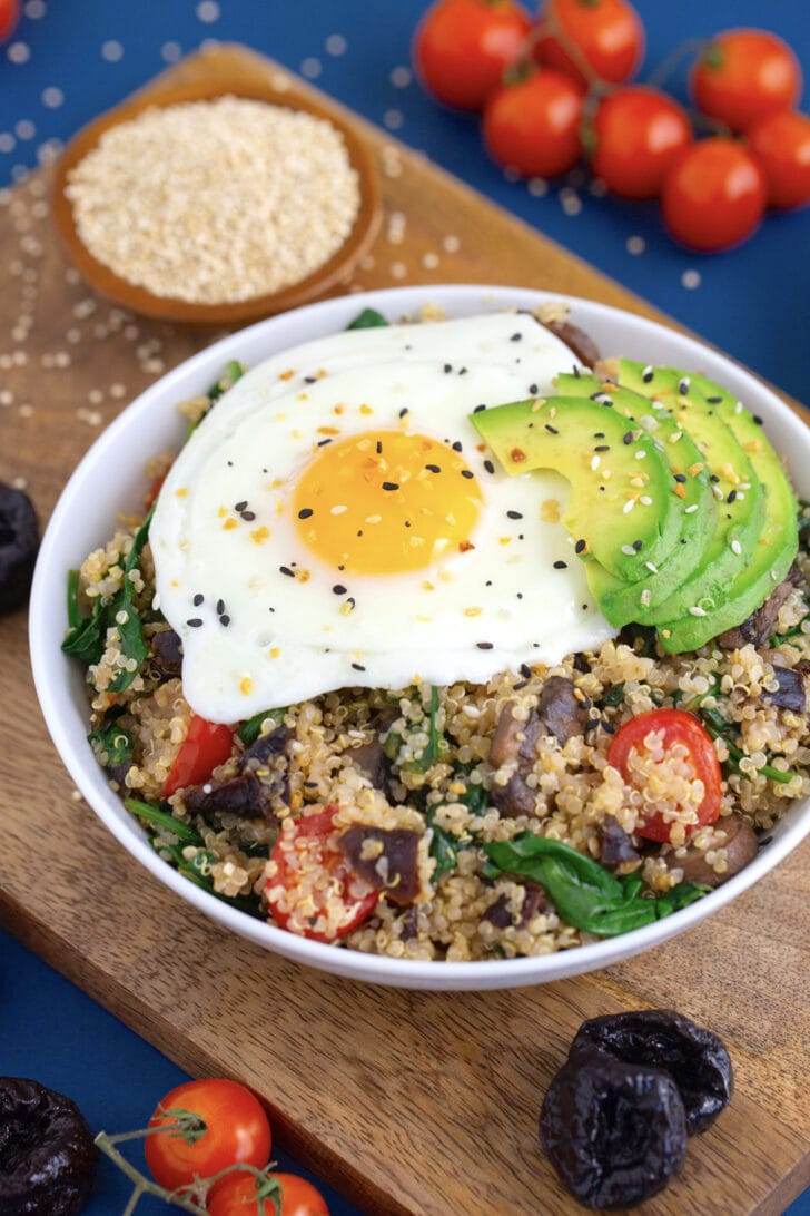 Savory Breakfast Quinoa Bowl with Eggs & Avocado