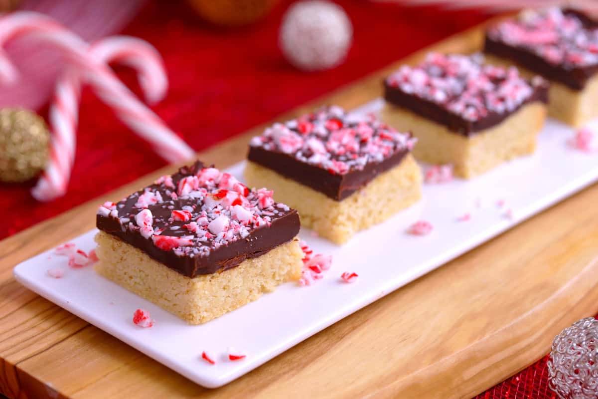 Low Carb Shortbread Bars, shortbread crust, Christmas shortbread, almond flour shortbread, chocolate dipped shortbread