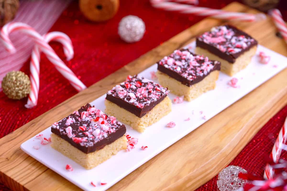Low Carb Shortbread Bars, Christmas shortbread, almond flour shortbread, chocolate dipped shortbread