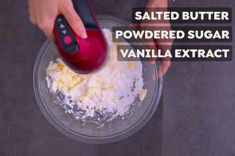 Separately, cream together butter, powdered sugar, and vanilla extract.