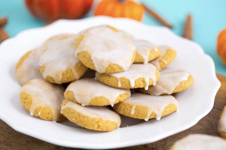 Iced Eggless Pumpkin Cookies