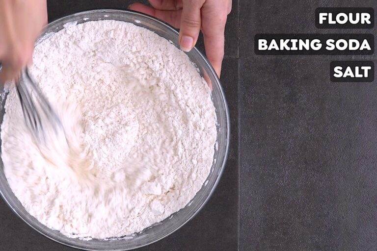 Separately, whisk together flour, baking soda, and salt.