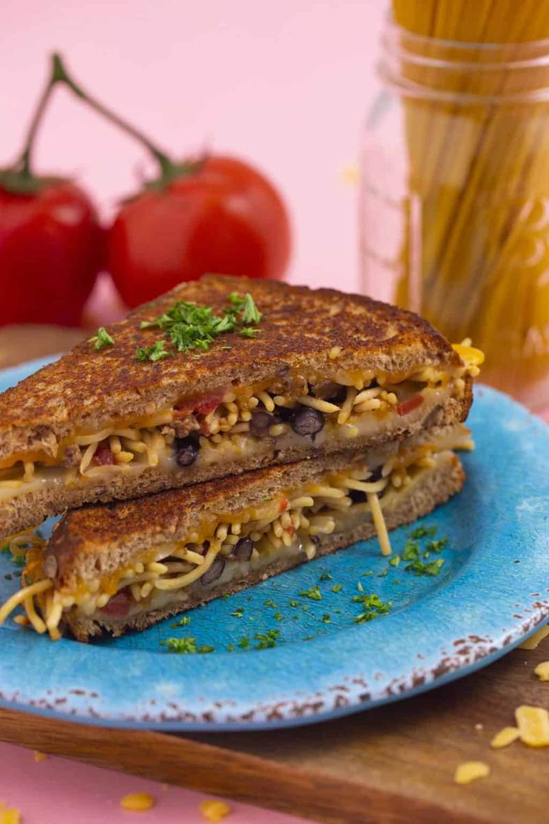 Taco Spaghetti Grilled Cheese
