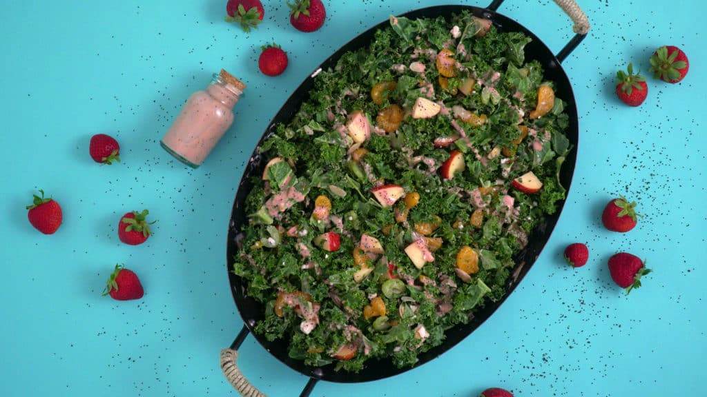 Strawberry Vinaigrette & Kale Salad