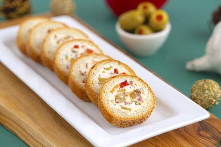 Stuffed Baguette Appetizer with Cream Cheese
