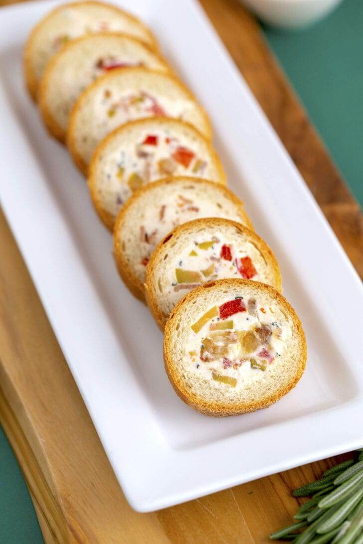 Cream Cheese Stuffed Baguette Bites