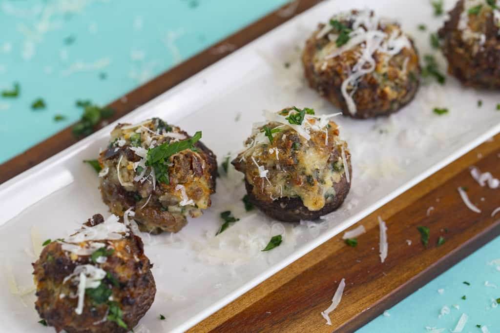 Sausage Stuffed Mushrooms in Air Fryer or Oven