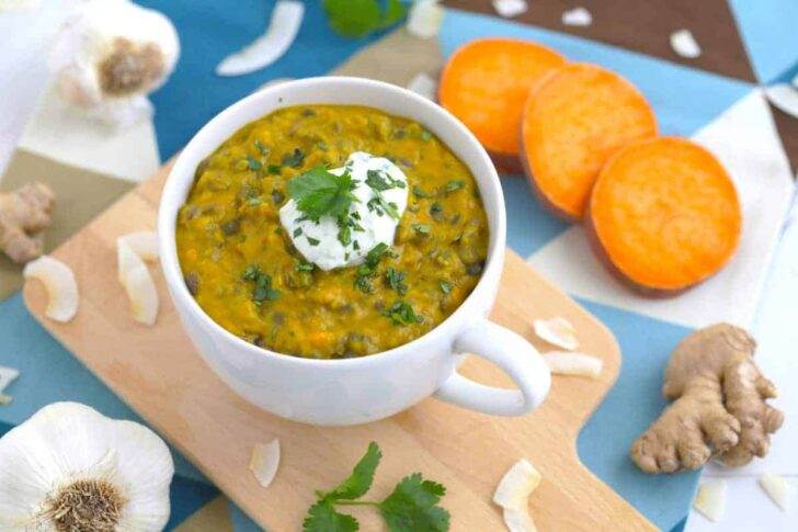 Sweet Potato Coconut Curry Lentil Soup