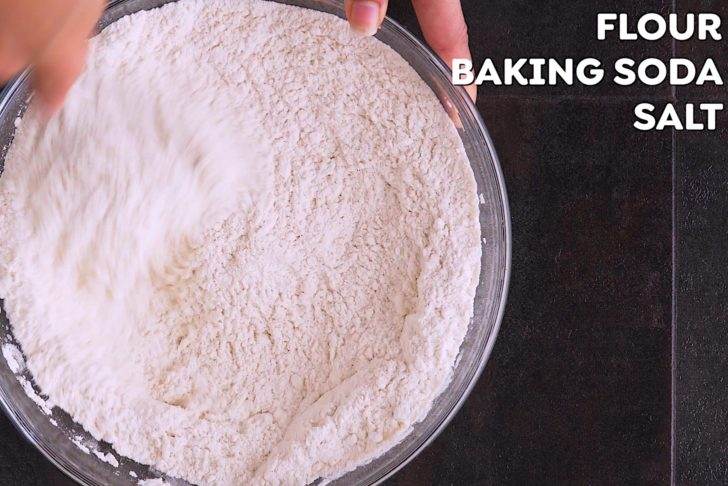 Separately, whisk together flour, baking soda, and salt.
