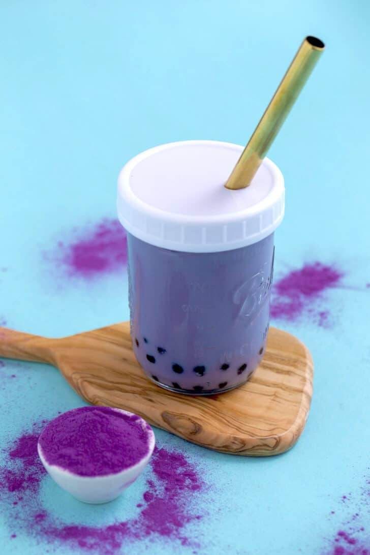 Taro Milk Tea with Boba