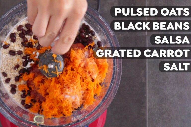 Add remaining vegan black bean burger ingredients to food processor.