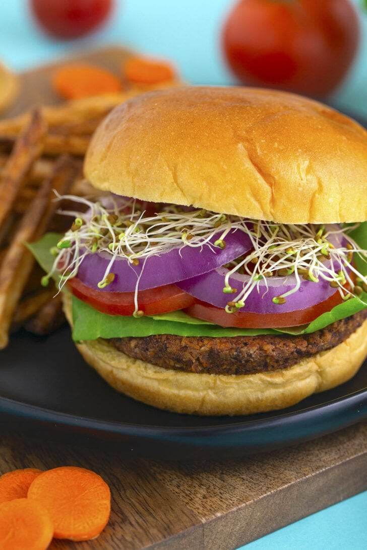 Easy Vegan Black Bean Burgers with Oats