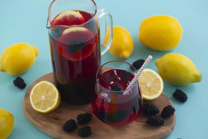 Blackberry Hibiscus Tea Lemonade