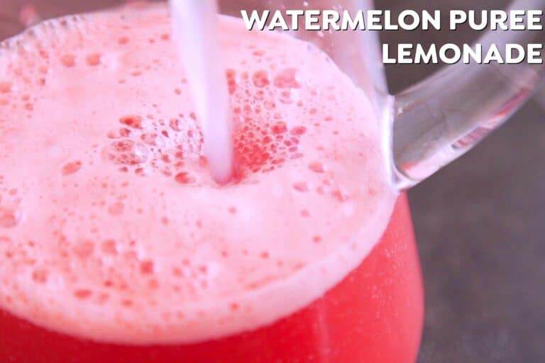 Combine watermelon puree and lemonade in a pitcher, stirring well to integrate. Chill before serving.